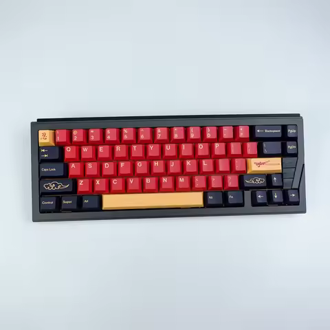 KBDiy 147 Keys Cherry Profile GMK Red Samurai Keycaps Set Custom PBT Keycap for Mechanical Keyboard Gaming for MX Switch 60/61