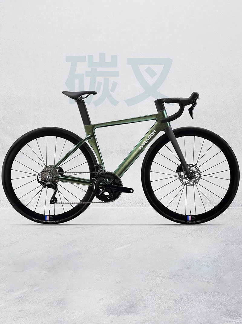 700C Racing Road Bike, Aluminum Alloy Frame Carbon Fork, 24 Speed Hydraulic Disc Brake, Thru Axle Complete Bicycle For Adult Men