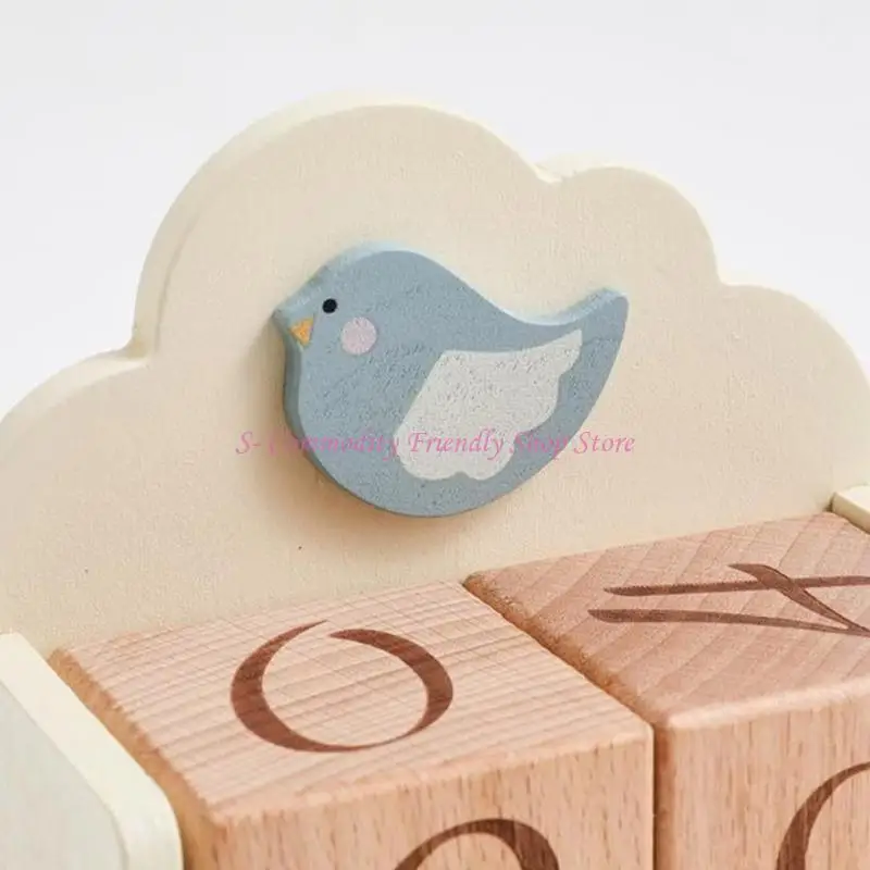 85AE 4Pcs/set Cartoon Baby Milestones Blocks Set for Newborns Photography with Year Month Week Age Indication
