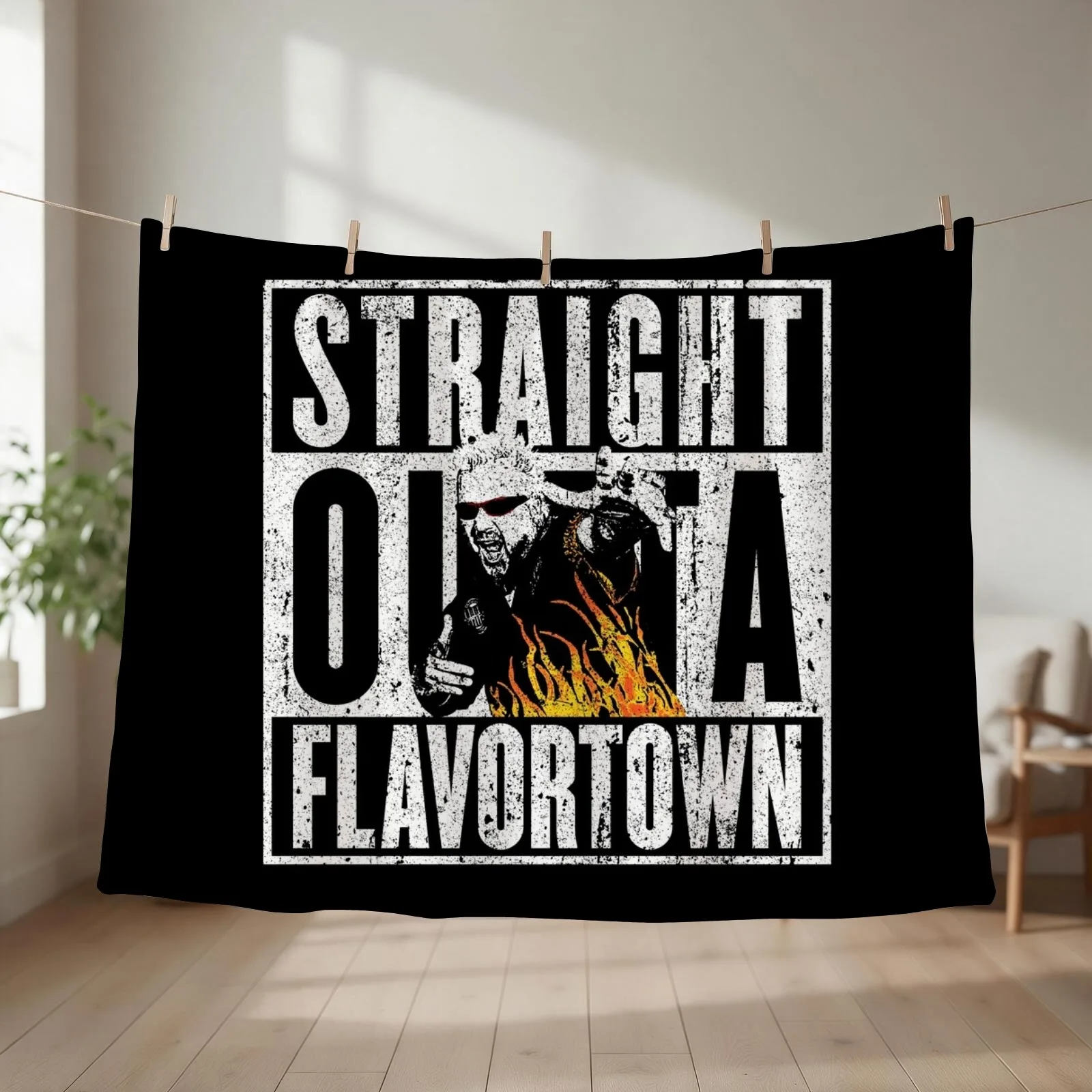 Straight Outta Flavortown Throw Blanket couch cozy soft plush fuzzy picnic outdoor blanket