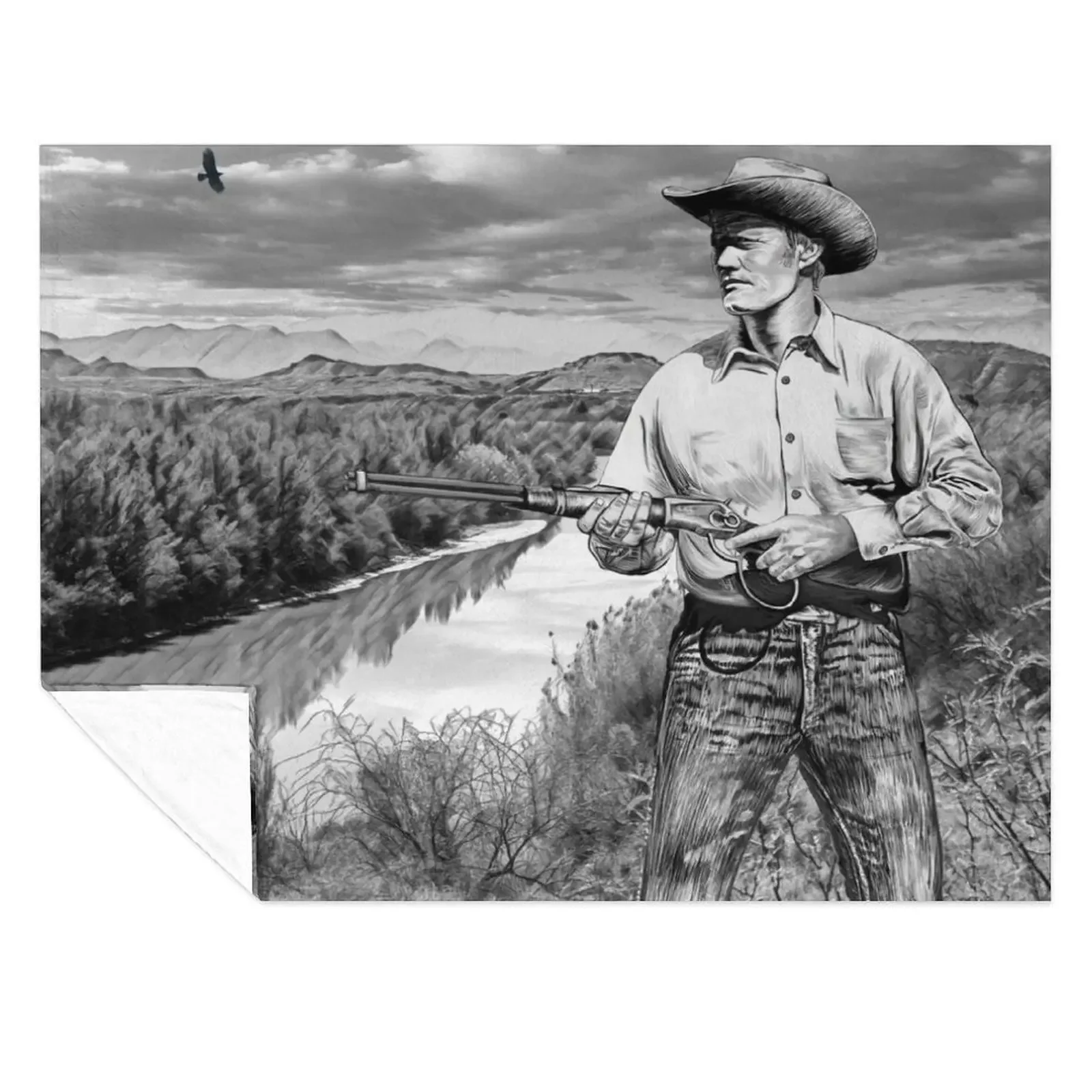 

The Rifleman Chuck Connors Throw Blanket Flannel Fabric Beautifuls wednesday Sofa Throw Blankets