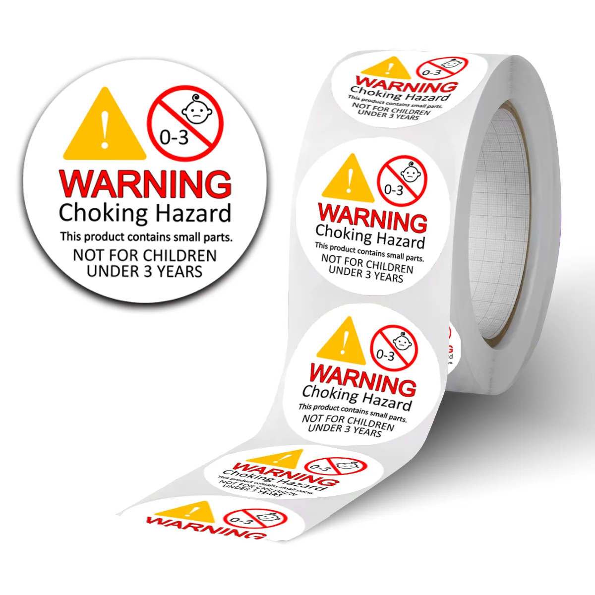200Pcs/roll 0-3 Choking Hazard Sticker, Warning Not for Children Under 3 Business Label 3.8CM/1.5