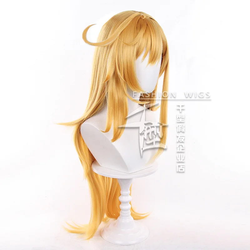 Escoffier Cosplay Wig Long Golden Yellow Wigs Cosplay Anime Cosplay Wig Heat Resistant Synthetic Hair Halloween Wig Cap