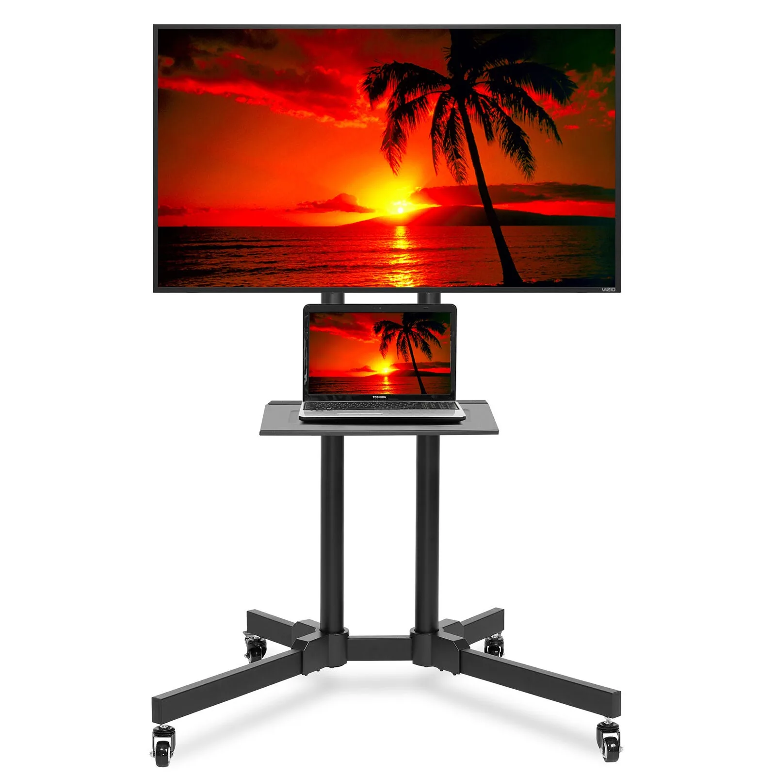 US TV Stand Mobile Cart Mount Wheels for Plasma, LED, Flat Screen - fits 32