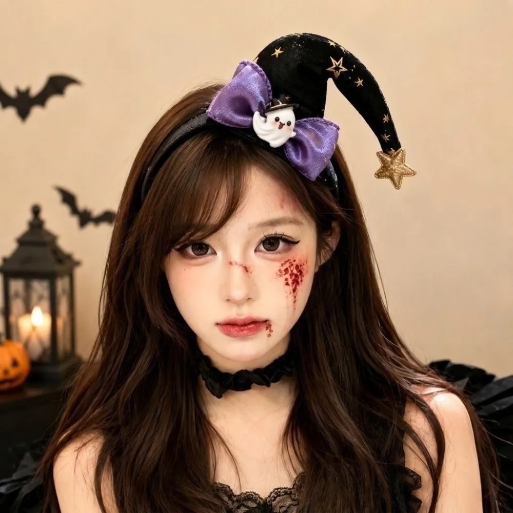 Spider Halloween Headband Pumpkin Bow Halloween Party Hair Band Sequin Party Decor Hat Witch Hat Headband Dressing Up Props