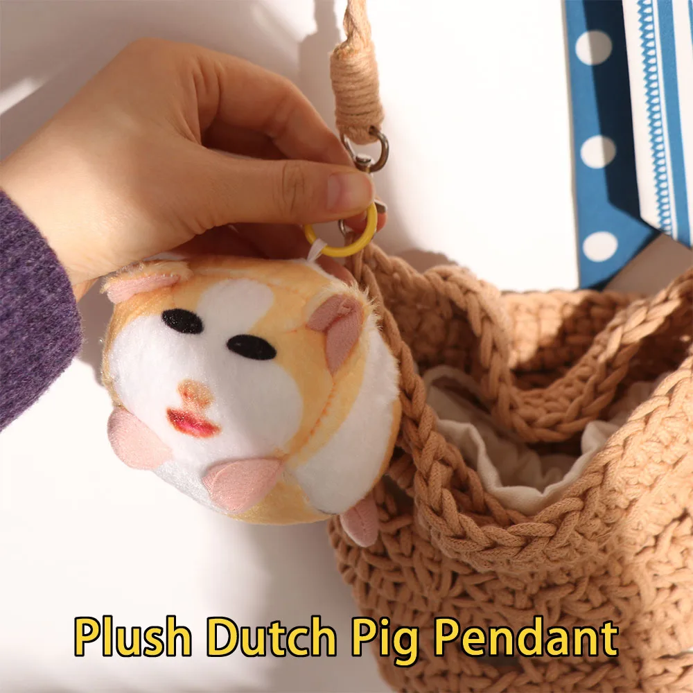 

Funny Creative Plush Dutch Pig Pendant Vocal Soft Stuffed Animal Keyring Kawaii Cute Cartoon Pig Doll Home Decoration