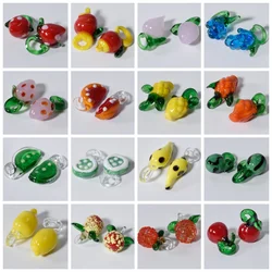 10/20pcs Fashion Multiple Styles Fruit Pendant Handmade Glass Lemon Strawberry Apple Making Supplies Diy Bracelet Accessories