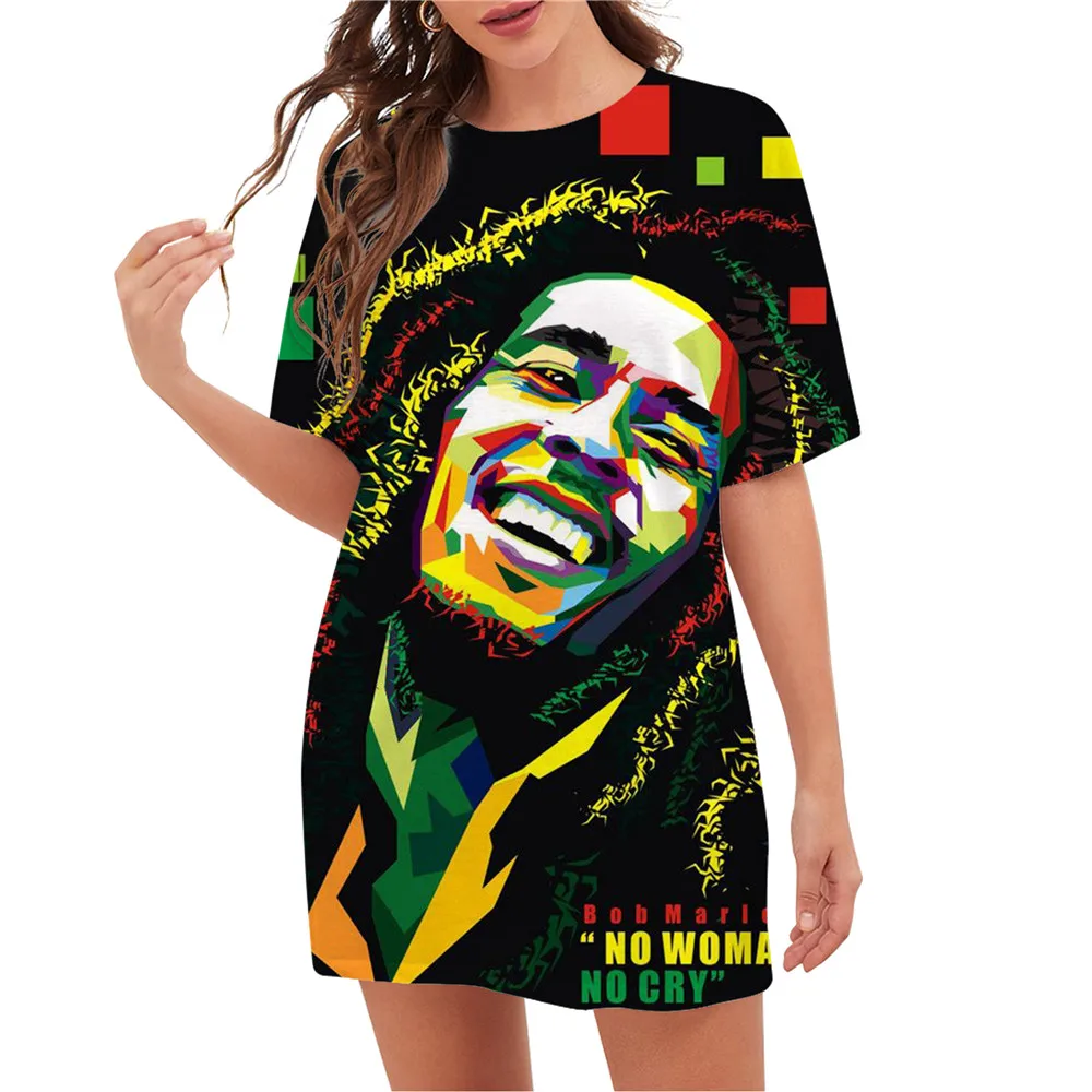 CLOOCL Trending Women T-shirt Singer Reggae Creator Bob Marley Pattern 3D Printed Pullover Tops Hip Hop Blouse Party Clothing