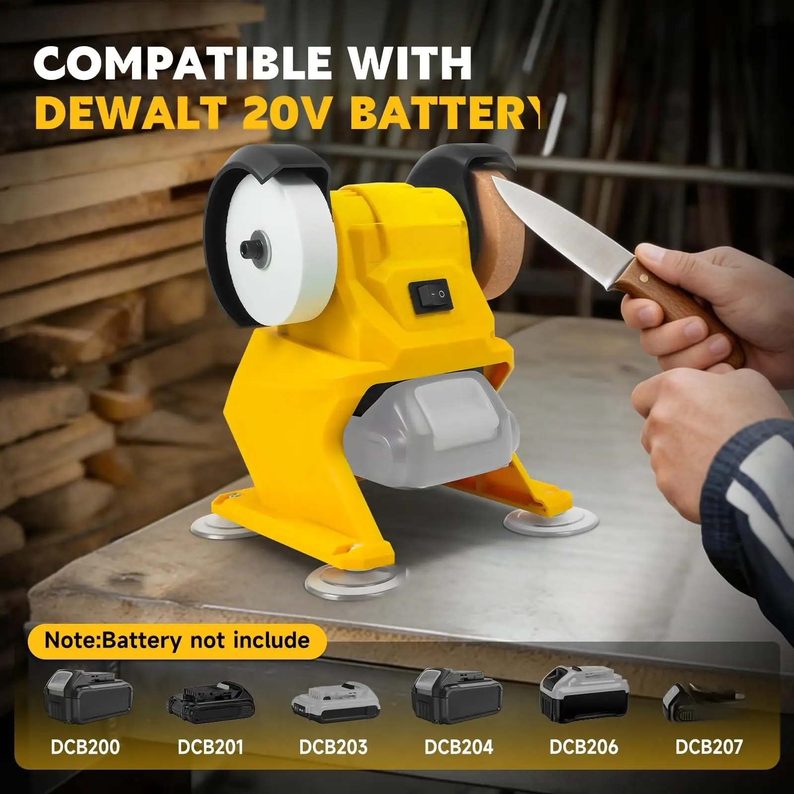 Cordless Bench Grinder 5500RPM Dual Wheel Grinder Metal Knife Polishing Sharpening Tool For Dewalt Makita Milwaukee Battery