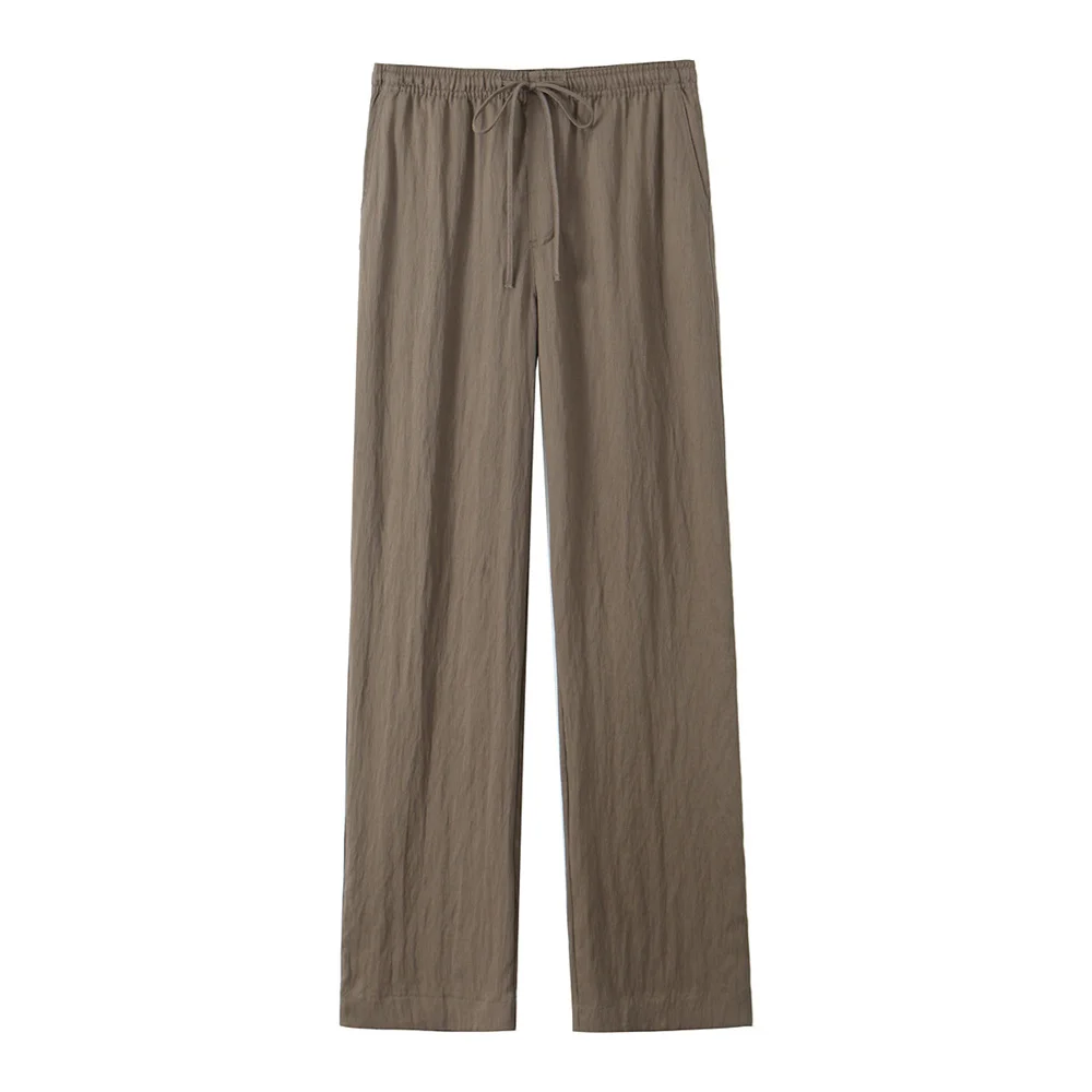 2024ZAR * Spring/Summer New Women\'s European and American Fashion Casual Versatile Four Color Flowing Straight Leg Pants