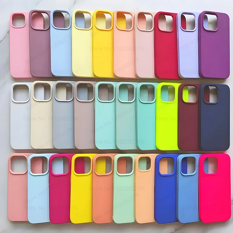 Luxury Liquid Silicone Case for Apple iPhone 15 14 13 12 11 Pro Max Case for iPhone 14 15 Plus Shockproof Soft Cover Accessories