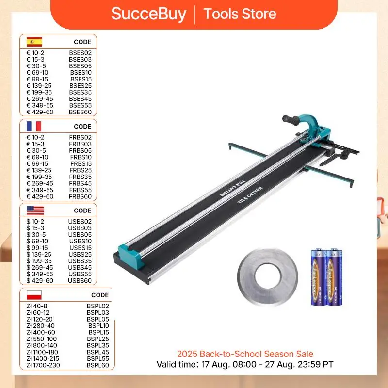 VEVOR Manual Tile Cutter Laser Positioning Single Rails W/ Supporting Feet Professional Push Knife for Cutting Ceramic Porcelain