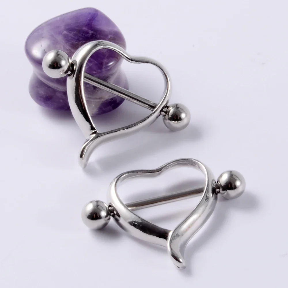 361L الجراحية الصلب مثلث الركاب الحلمة درع دائري الحلمة درع مع سبايك نهاية ثقب الحلمة درع ثقب الجسم