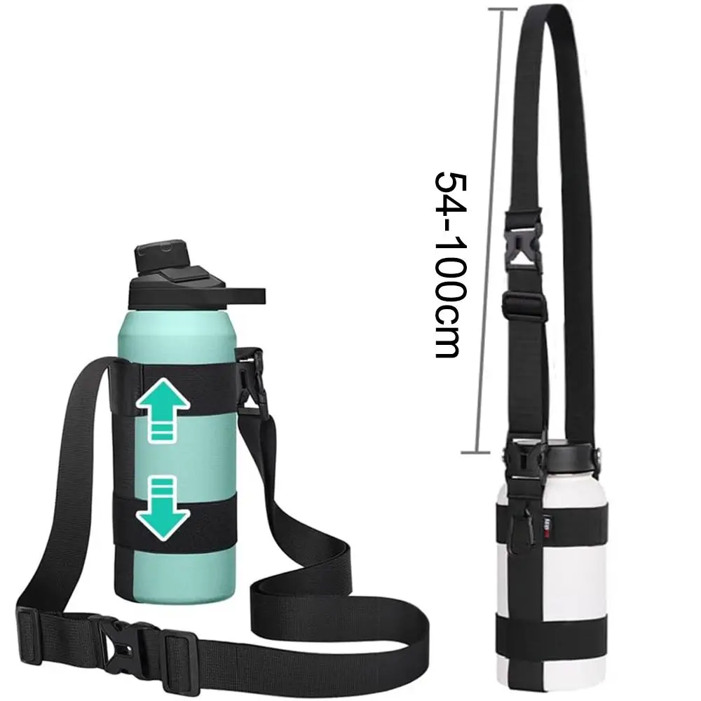 Portable Universal Water Bottle Carrier Sling Adjustable Elastic Bottle Shoulder Strap Travel Water Bottle Holder