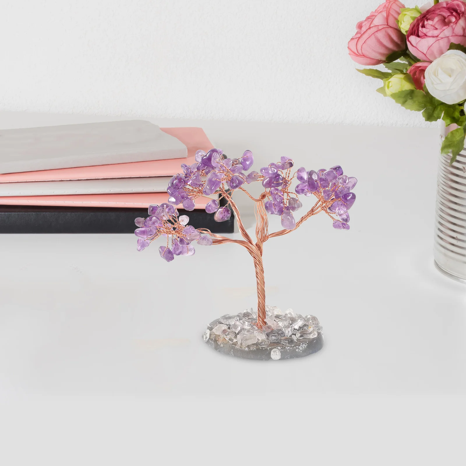 

Crystal Money Tree Decorative Tree Ornament Desktop Table Home Office Prosperity Statue Artificial Trees Sculpture