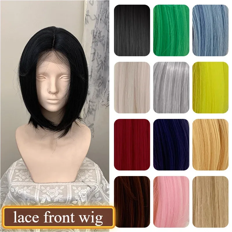 

Короткий парик, универсальный парик для косплея, синтетические парики спереди, разноцветные, на выбор, аниме-стиль, 30 см, короткие волосы для вечеринки