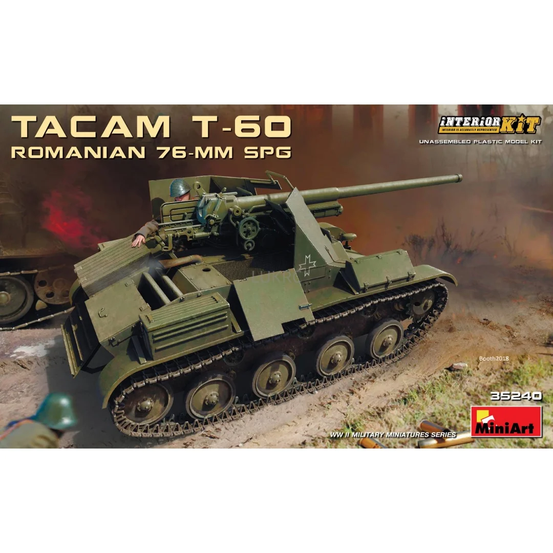 MiniArt 1/35 Scale 35240 Romanian 76-mm Spg Tacam T-60 Interior KIT Assembly Miniature Scene Static Model Educational Toys