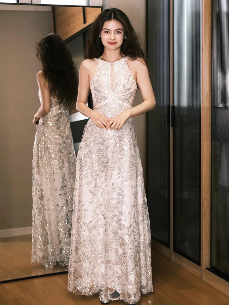 

Изысканное вечернее платье Neline с бисером, легкий роскошный халат для невесты с богатой отделкой для свадебного приема