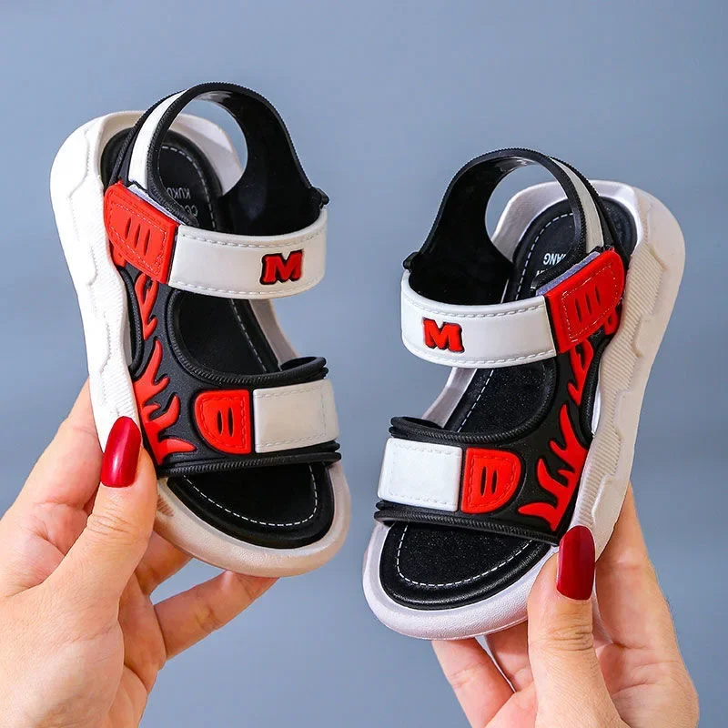 

New Summer Kids Shoes Baby Beach Shoe Flat Bottom Shoes Boys Sandals Big Soft Soled Children Outdoor Sandal Sneaker Slippers