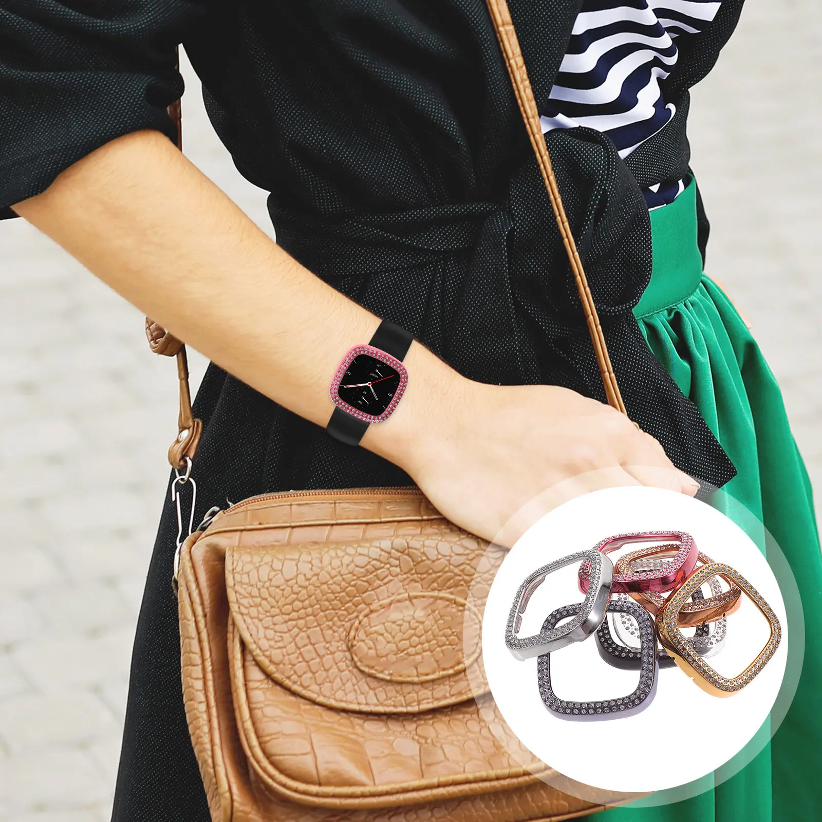 

7Pcs Rhinestone Inlaid Premium Tpu Watch Cover Protective Full Shell for 3 Smartwatch Case Compatible