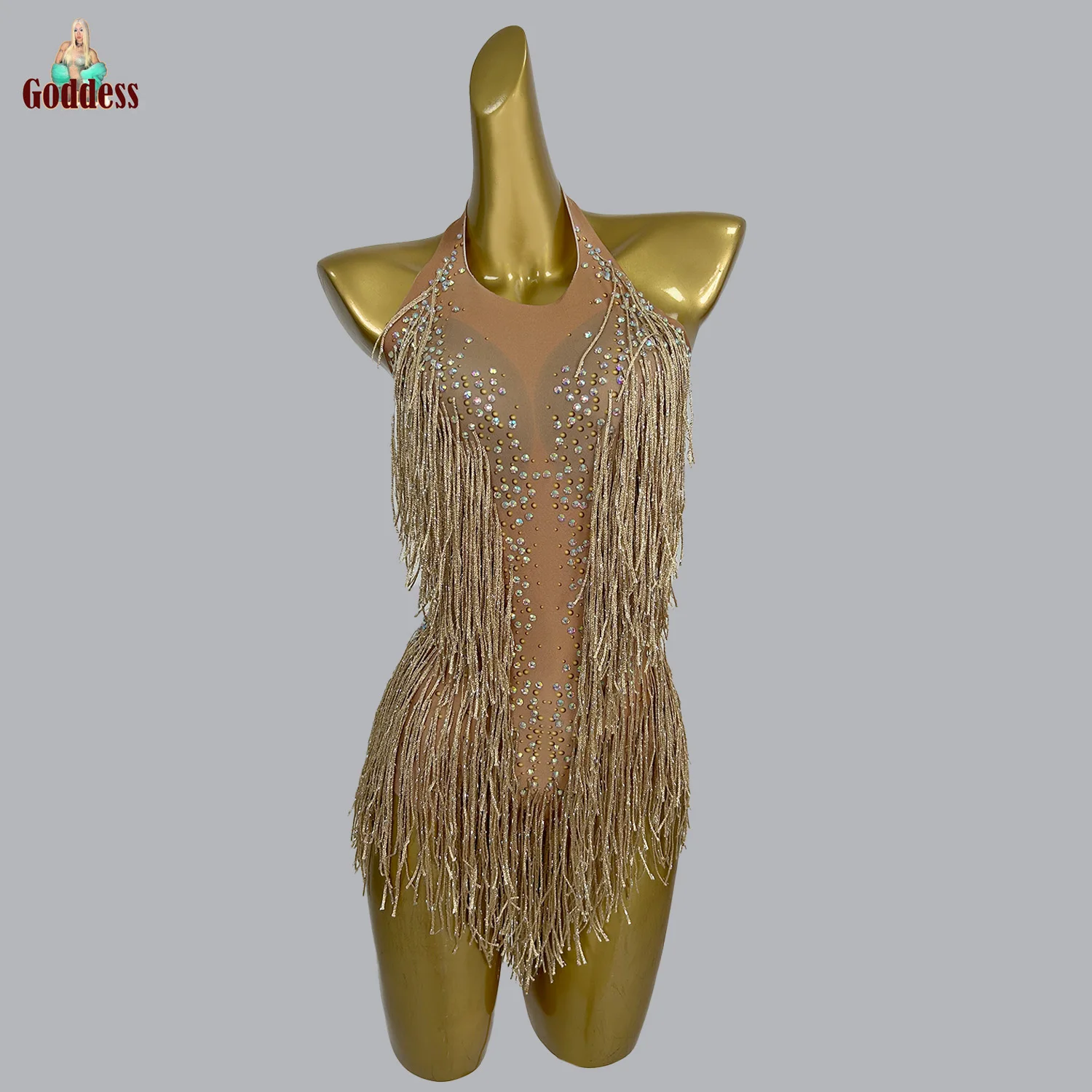 

Sparkly Crystals Fringe Bodysuit for Women Nightclub Party Dance gig Costume One-piece Stage Wear Sexy Performance Show Leotard