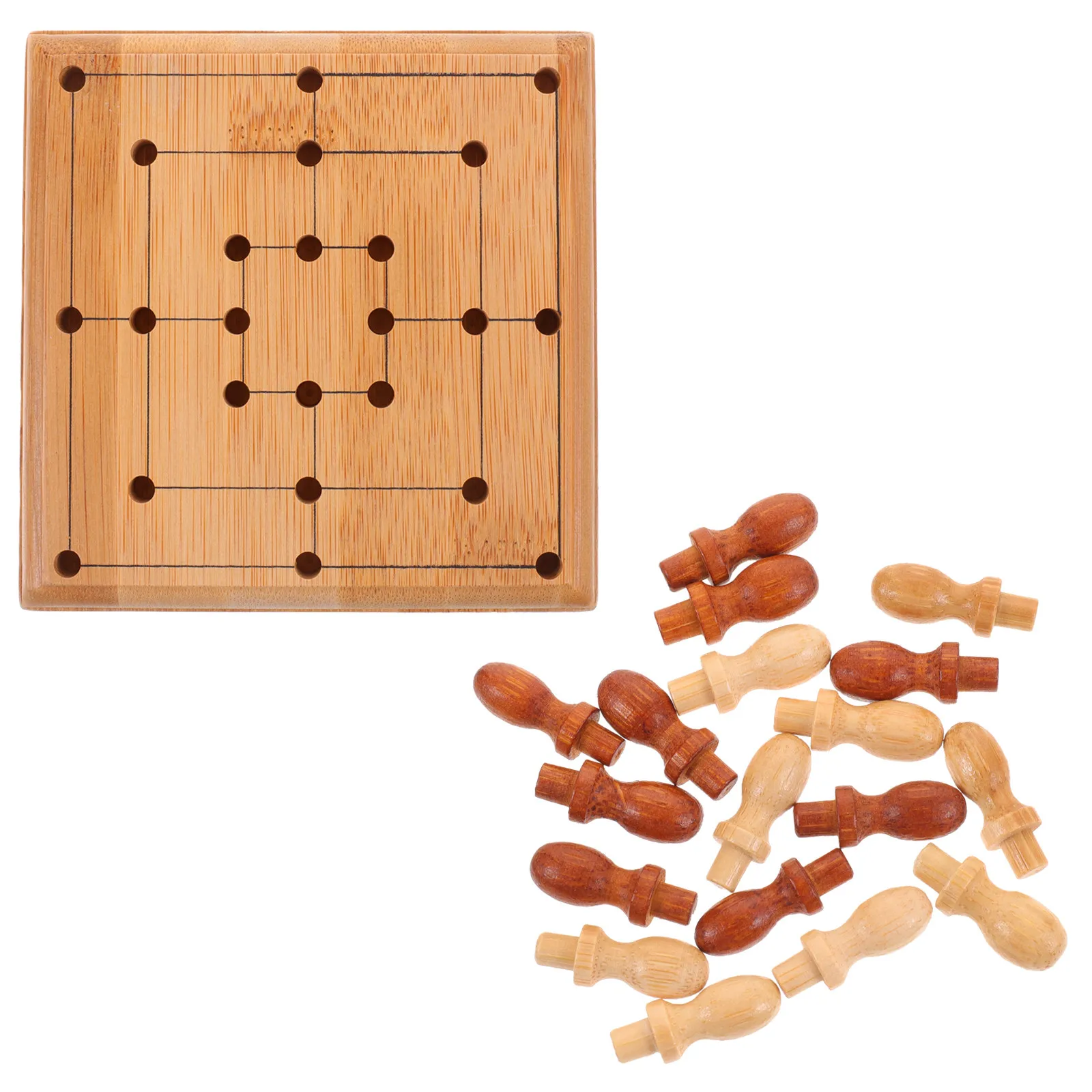 

1Set Bamboo Chess Game Board Mini Table Chess Educational Plaything for Kids Adults Logic Thinking Training Cognitive