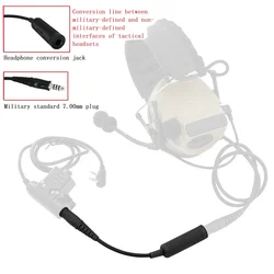 U-174 Cable Adapter Tactical Headset Adapter NATO/Military To Civilian Cable Adapter for Pelto Comta/msa Sordin/tci Liberator