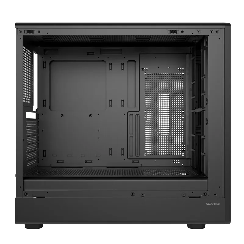 Casing Komputer Power Train G1/G2/G3 ATX Desktop Sisi Tembus 360 Konsol Game Tipe C Berpendingin Air Casing Hitam Zhen Jie MATX