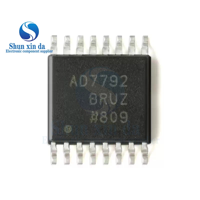 AD7792 AD7792BRU AD7792BRUZ AD7792BRUZ-REEL TSSOP-16 Analog To Digital Converters ADC 2 Channel 16Bit SD ADC PGA&REF IC SMD
