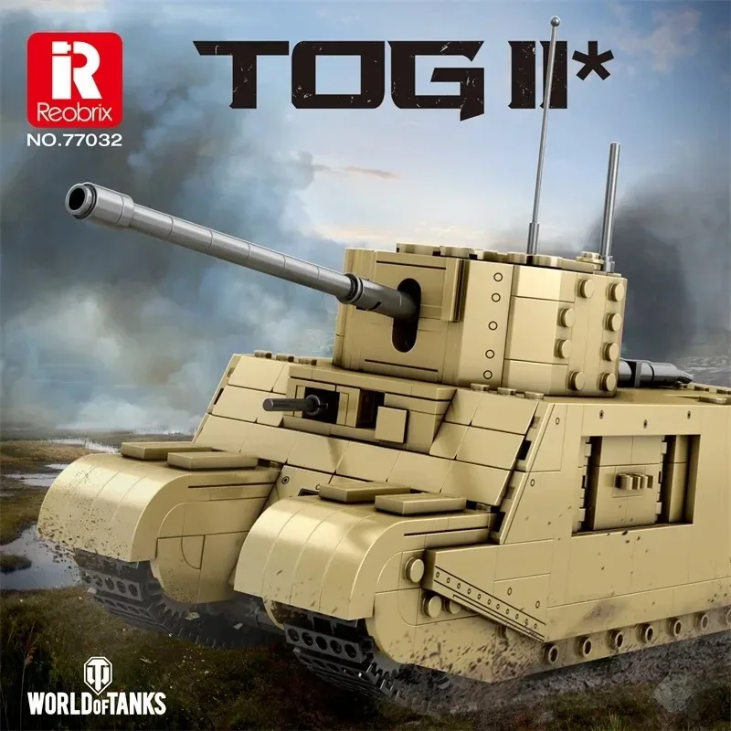 Конструктор TOG2 Tank 1427 деталей: Классическая модель тяжелого танка из серии World of Tanks. Военная серия. Кирпичики для взрослых. Сделай сам. Подарок на день рождения.