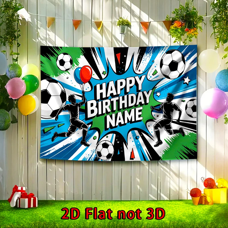 Afbeelding 4: 2D platte banner, 1pc gepersonaliseerde naam maatwerk - bewerkbare tekst, voor verschillende feestgelegenheden, 90,5x70,8inch polyester banner