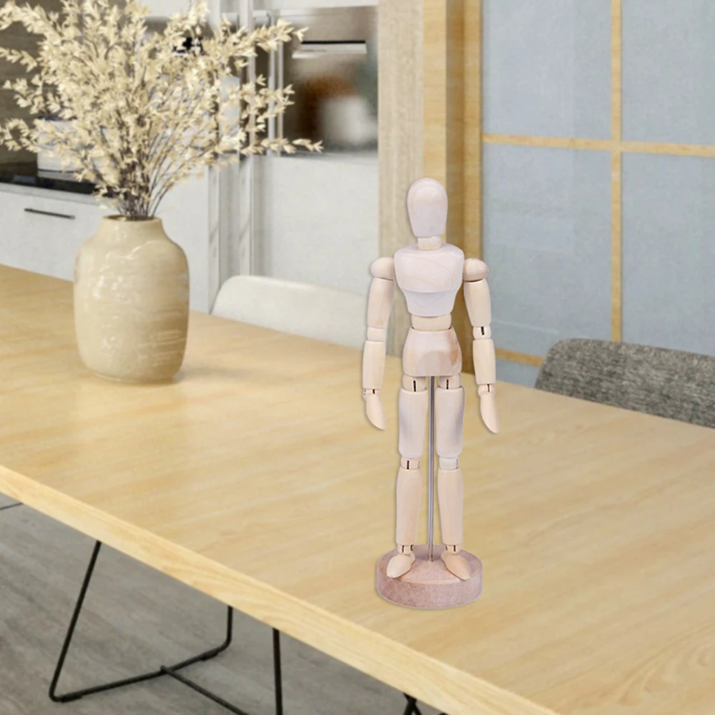 

Creative Wooden Man Craft Educational Diy Painted Joint Puppet Desktop Adornment Durable Family Decor Gift Kids Teaching
