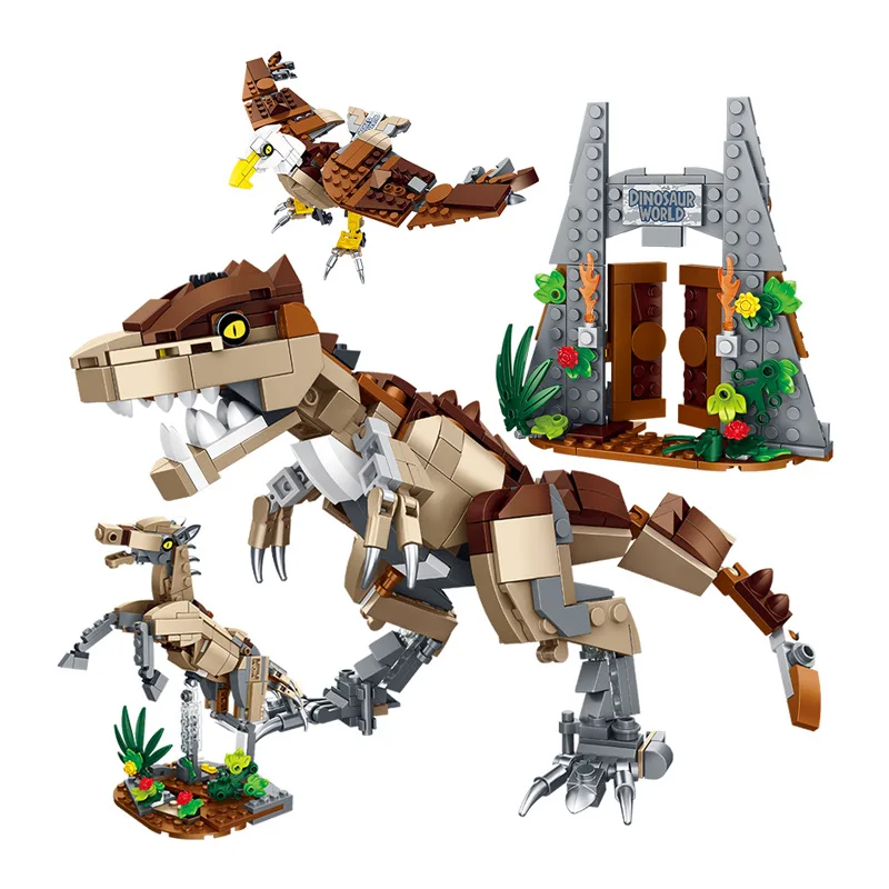 

FC 3IN1 Dinosaur Building Block Toys Sets，Parrot Model 3 Forms Jurass T-Rex Animal DIY Bricks Puzzked Toys For Kids Boys Gifts