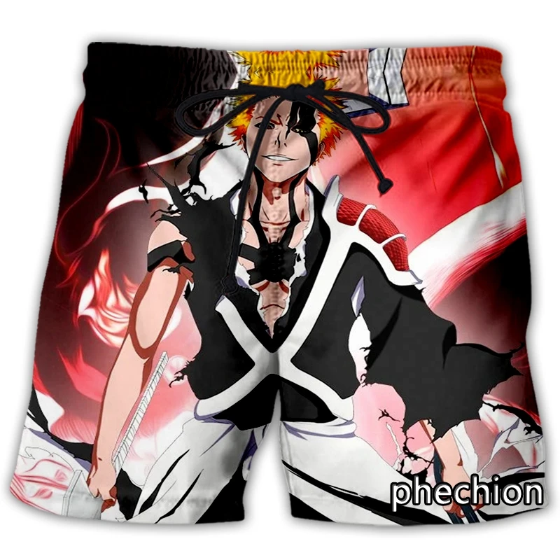 phechion New Fashion Men/Women Anime BLEACH 3D Print Casual Shorts Novelty Streetwear Men Loose Sporting Shorts L22