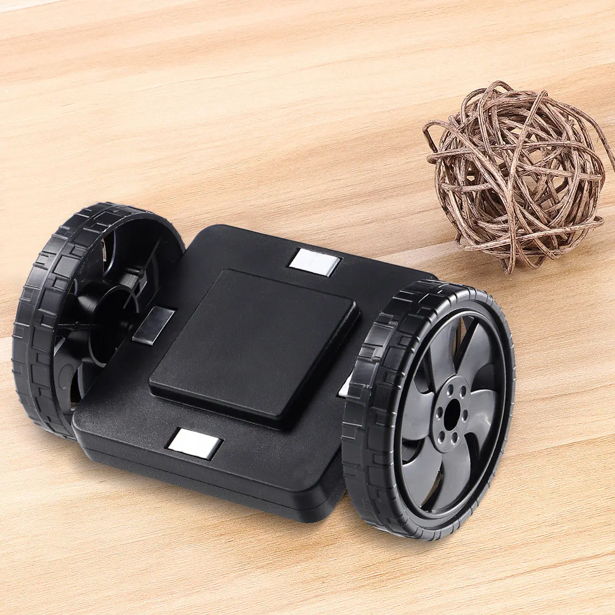 2 Ruedas Magnéticas Negras para Base de Construcción, para el Desarrollo Cerebral de los Niños, Creativas, Compatibles con el Conjunto de Construcción de Coches