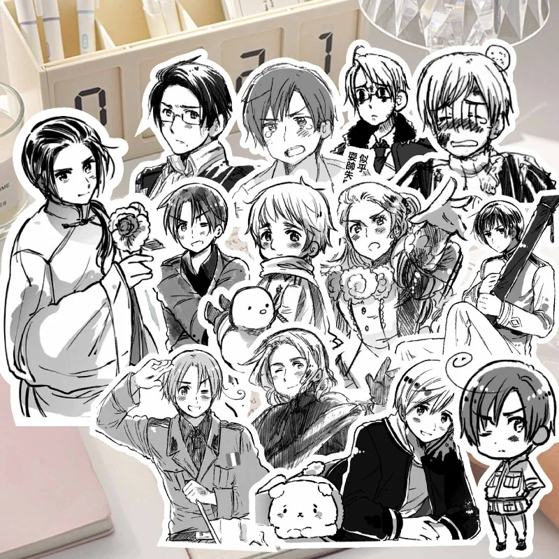 Hetalia Dekorative Tagebuch-Aufkleber, DIY-Scrapbook-Ornamente, Kreatives Handwerksmaterial für Notizbücher und Alben – Detail 5