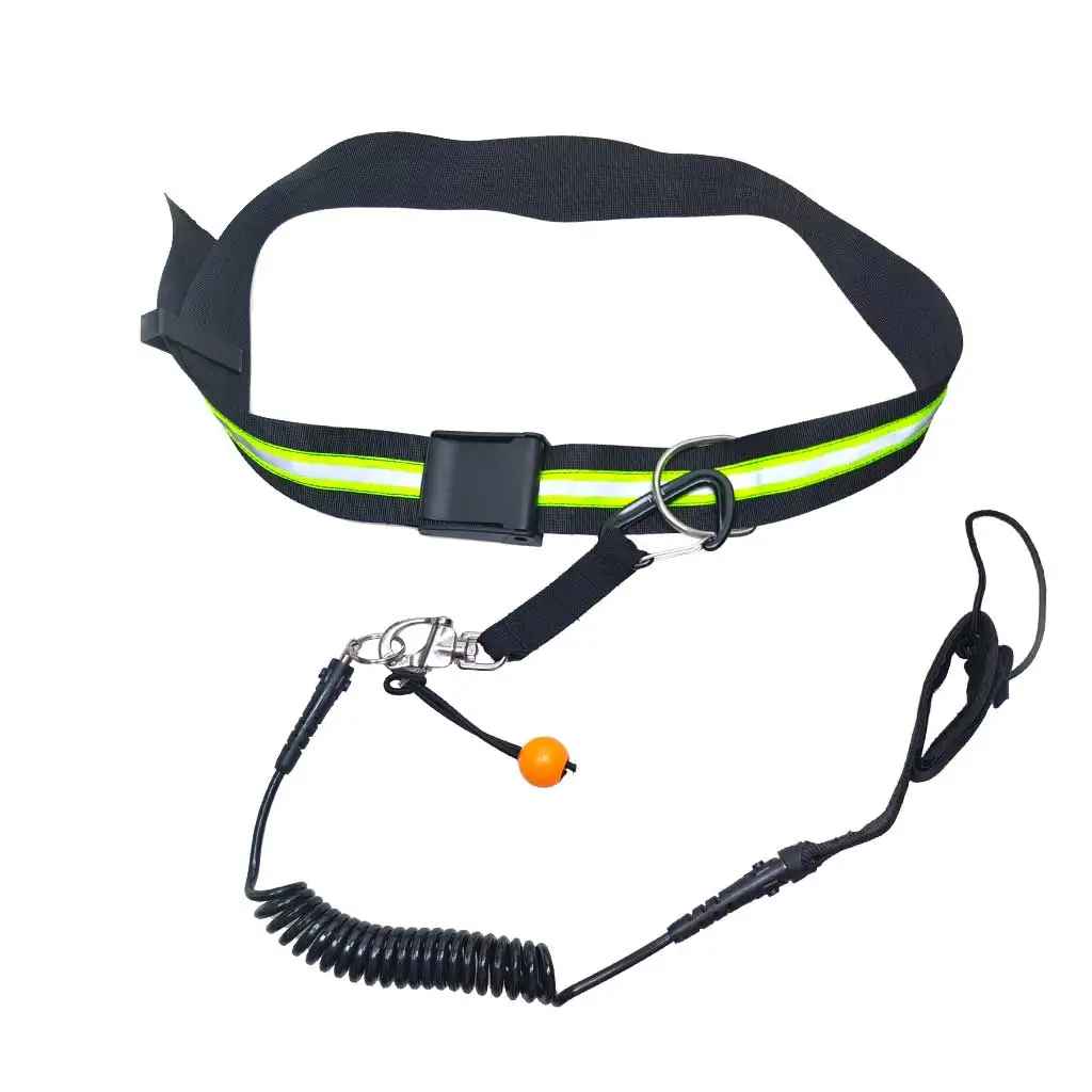 SUP High Visible Quick Release Safety Belt with Coiled Leash Paddle Board White Water QR Belt