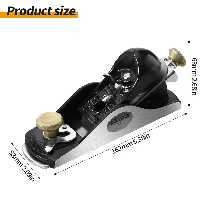 Hand Planer 6.38\'\' Adjustable Block Plane with 1-5/8 Inch Wide T10 Blade Flat Bottom Trimming Planer for Woodworking Trimming