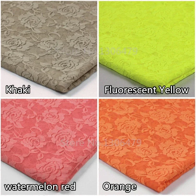 Elastic Rose Lace Fabric Curtain Net Yarn Skirt Costume Stage Wedding Wedding Ceremony RS986