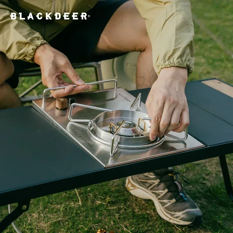 BLACKDEER-mesa IGT plegable de aleación de aluminio para acampar, parrilla de barbacoa portátil multifuncional, mesa de madera para pícnic al aire libre y pesca