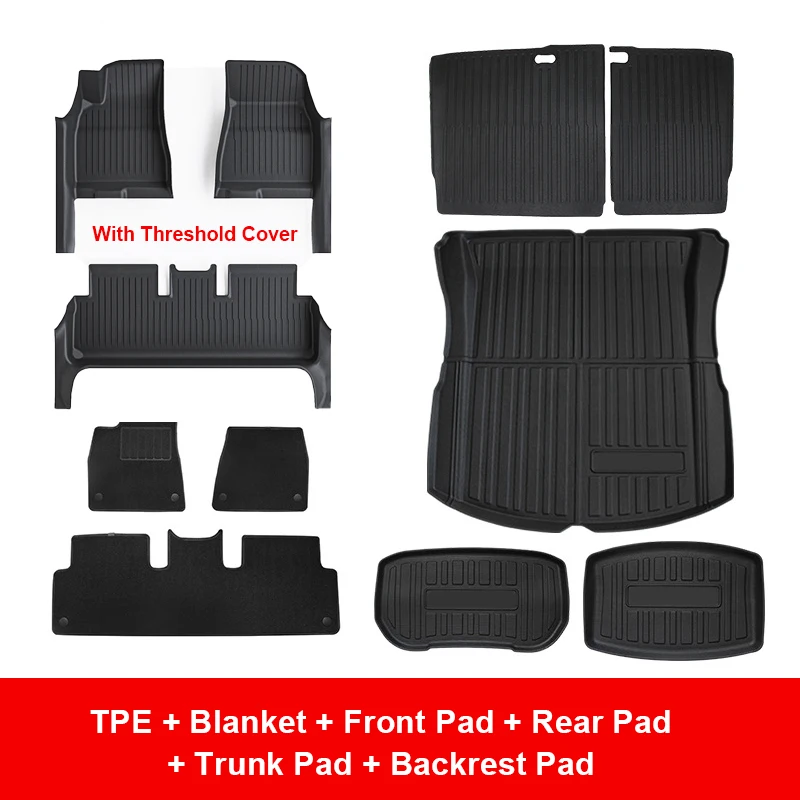 

Custom Fit Car Accessories for Tesla Model 3 Floor Mat TPE with Threshold Cover ECO Trunk Mat Left and Right Hand Drive