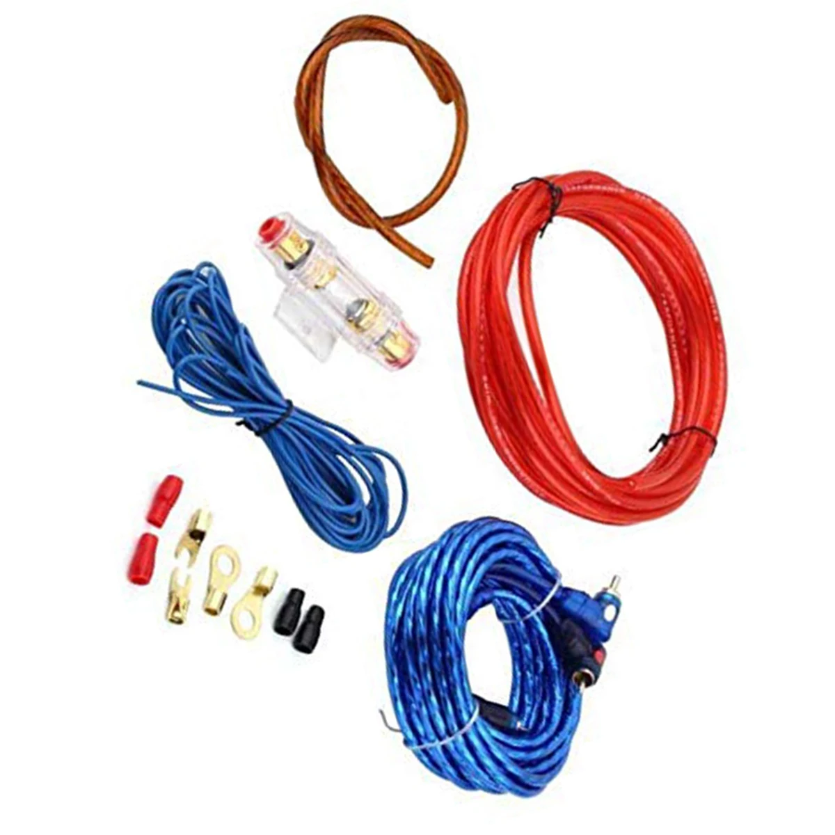 

60 AMP Fuse Holder 8GA Power Cable Subwoofer Speaker Car Audio Wire Wiring Amplifier RCA Power Cable Fuse Kit