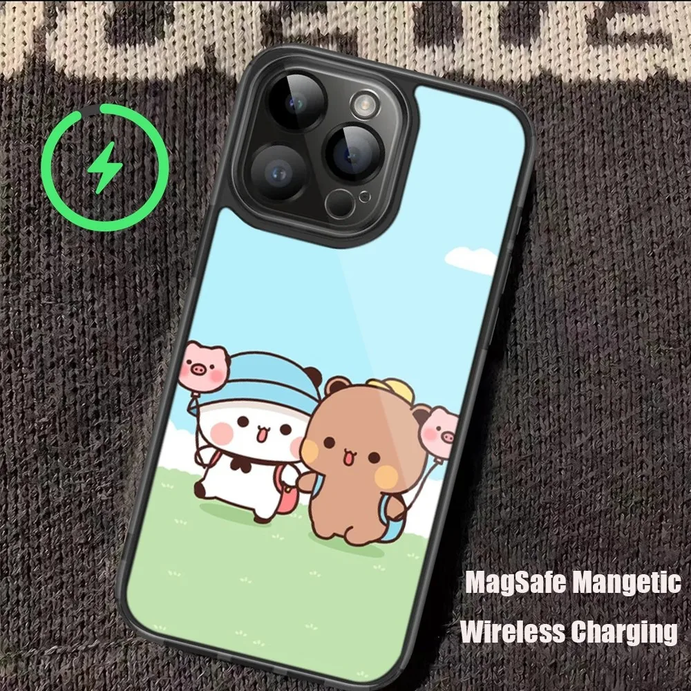 B-BUBU and D-DUDU Phone Case For iPhone 11 12 13 14 15 Pro Max Plus Mini Magsafe Magnetic Wireless Charging Shell