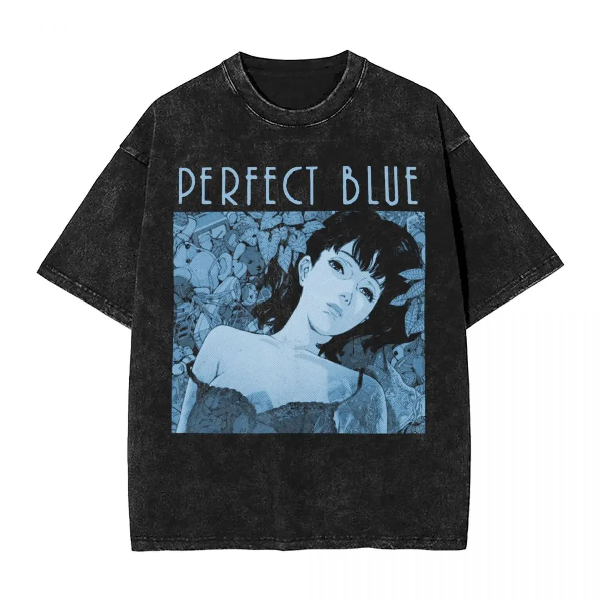 

Perfect Blue Washed T Shirt Streetwear Hip Hop Retro T-Shirt Anime Tees for Men Women Short Sleeve Harajuku Printed