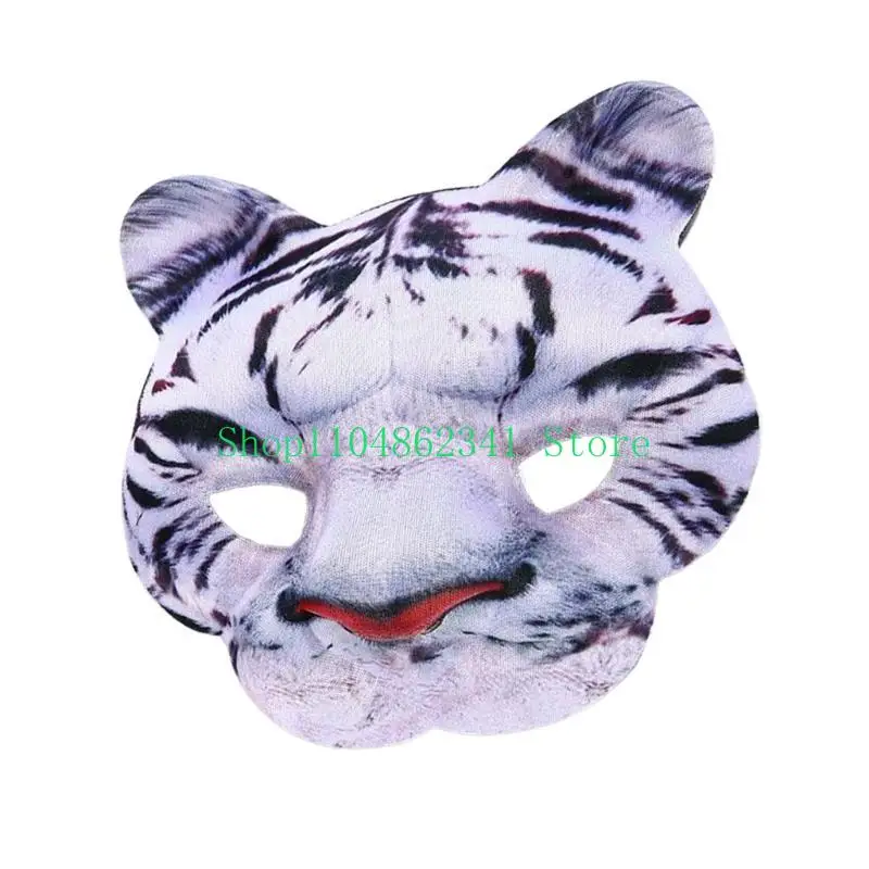 5asd động vật mặt nạ nửa mặt Mặt nạ Tigre mặt nạ Halloween trang phục cosplay động vật