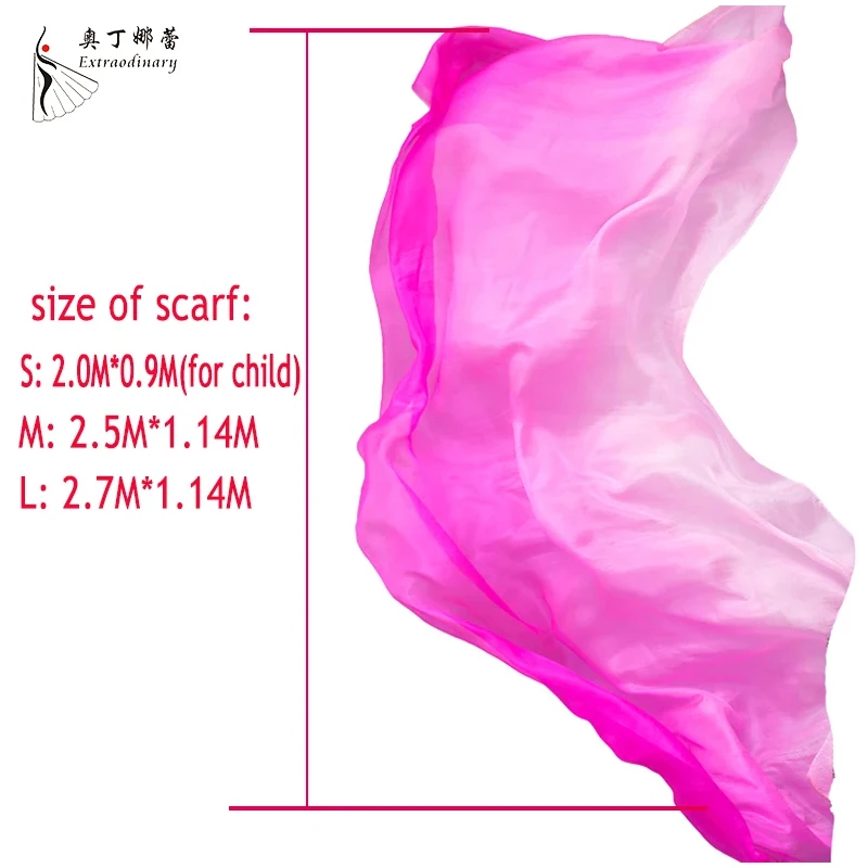 Silk Veil Belly dance Scarf Gradient Silk veil Shawls Women Hand Thrown Scarf Gradient 200cm 250cm 270cm Dance Performance