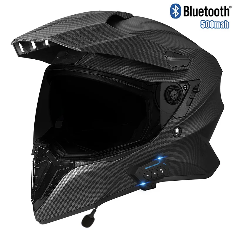 

Мотошлем для 8 человек с групповой связью, двойной линзой, Bluetooth, для ралли, картинга, ADV, внедорожный, сертифицированный DOT, Casco Moto
