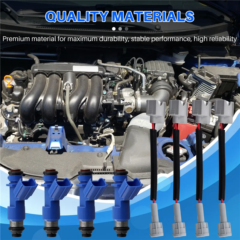 4PCS 16450-RWC-A01 New Fuel Injector Nozzle 410Cc For ACURA RDX RSX TSX INTEGRA HONDA CIVIC-M53K