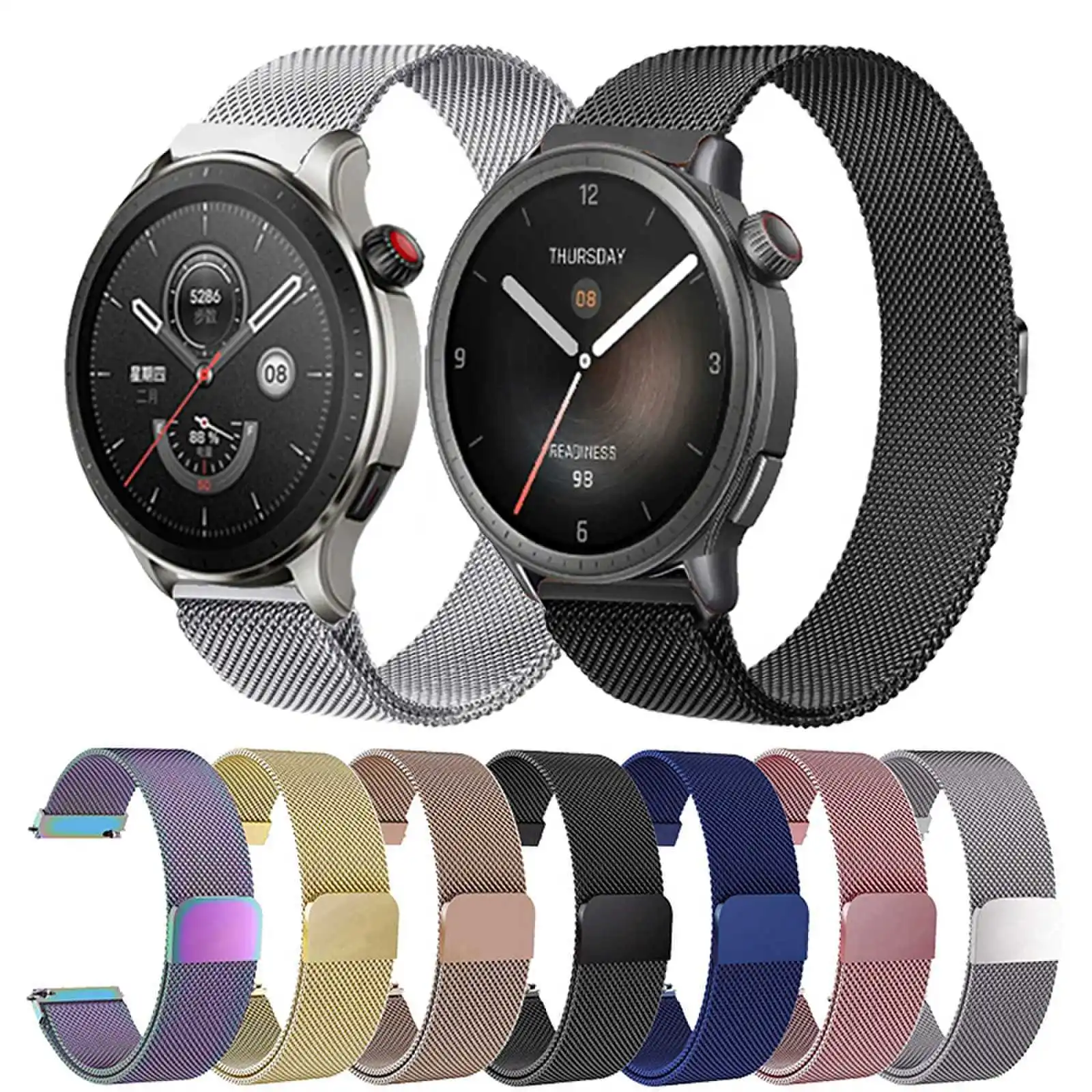 สายรัดแม่เหล็ก22มม. สำหรับ amazfit BALANCE สมาร์ทวอท์ชสำหรับ amazfit BALANCE STRAP สำหรับ amazfit GTR 4 3 2สายข้อมือโลหะ