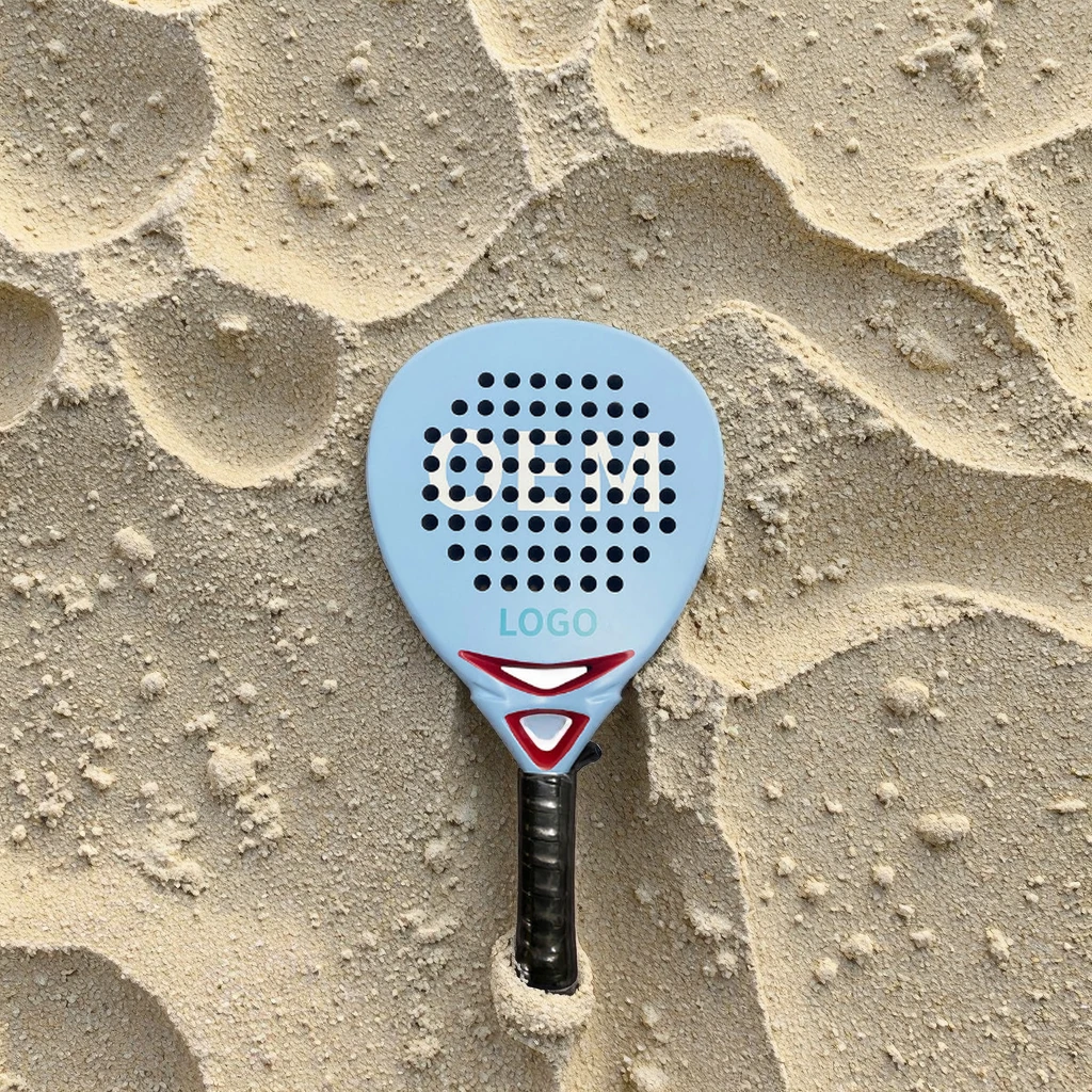 

Customizable black Carbon fiber material solid paddle racket, 50mm thick face, button closure beginner friendly tennis sports eq